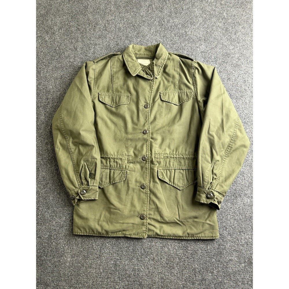 Women's 1974 Alpha Industries OG-107 Military Field Coat Army Green, Size 14L